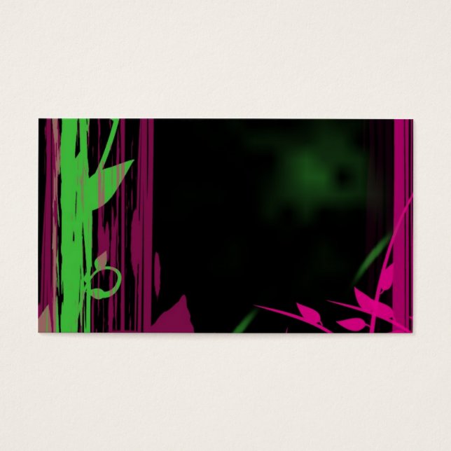 Cartes De Visite style nature — bambou graphique et floral (Devant)