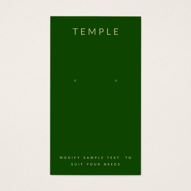 Cartes De Visite Stylish Elegant Green Earring Display Card (Devant)