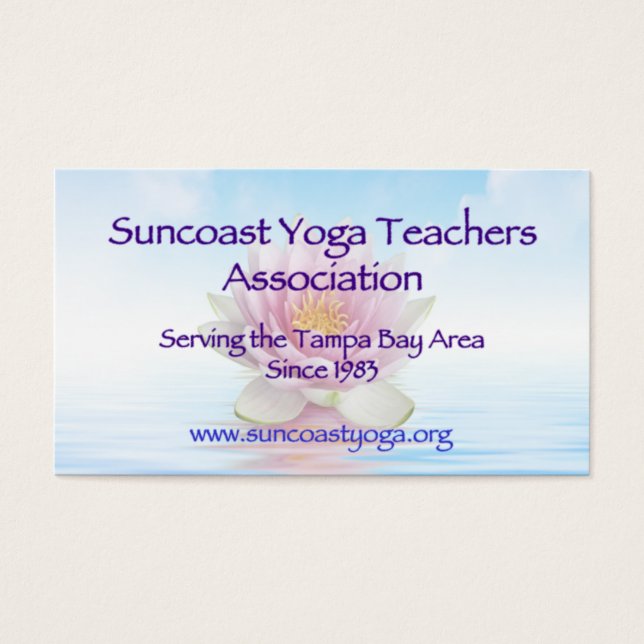 Cartes De Visite Suncoast Yoga Teachers Association (Devant)