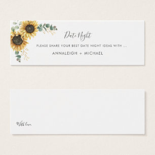 Cartes De Visite Sunflower Eucalyptus Floral Mariage Date Nuit
