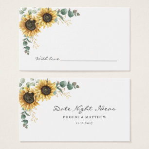 Cartes De Visite Sunflower Greenery Bridal Shower Date Night Ideas