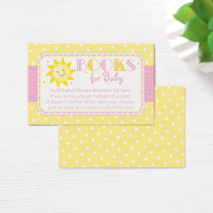 Cartes De Visite Sunshine Apporter un livre Demande bébé fille Douc