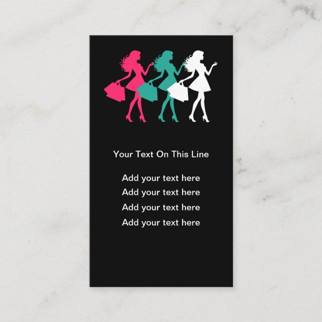 Cartes de visite sur le thème de la mode tendance (Devant)