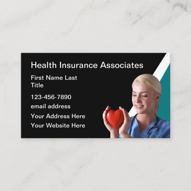 Cartes de visite sur le thème de l'assurance malad (Devant)