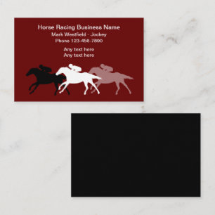 Cartes de visite sur le thème du jockey de course