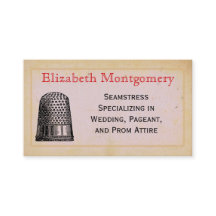 Cartes de visite sur mesure vintage Thimble Seamst