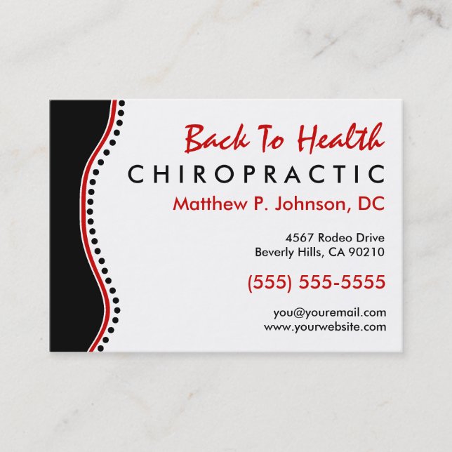 Cartes de visite surdimensionnés de chiropractie (Devant)