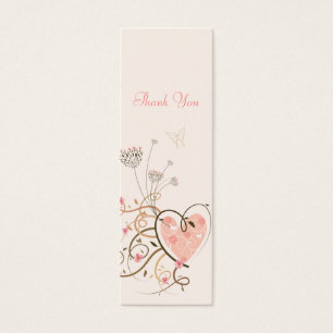 Cartes De Visite Sweet Heart & Butterfly Swirls Wedding Favor Tags