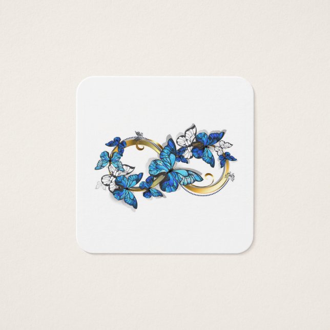 Cartes De Visite Symbol Infinity of Blue Morpho Butterflies (Devant)
