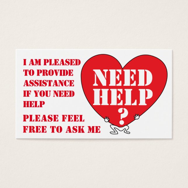 CARTES DE VISITE SYMBOLE D'ASSISTANCE/FOURNISSEUR D'AIDE (Devant)