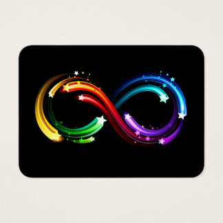 Cartes De Visite Symbole de l'infini des comètes arc-en-ciel