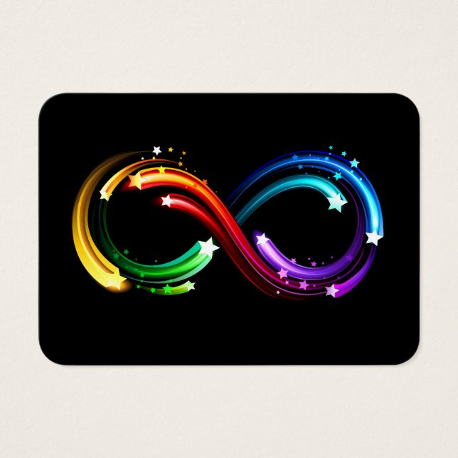 Cartes De Visite Symbole de l'infini des comètes arc-en-ciel (Devant)