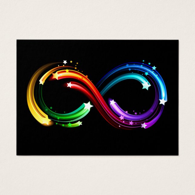 Cartes De Visite Symbole d'infini de comètes arc-en-ciel (Devant)