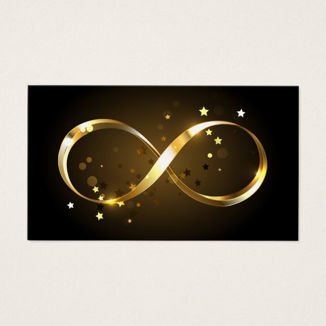 Cartes De Visite Symbole d'infini doré (Devant)