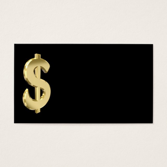Cartes De Visite Symbole dollar d'or (Devant)