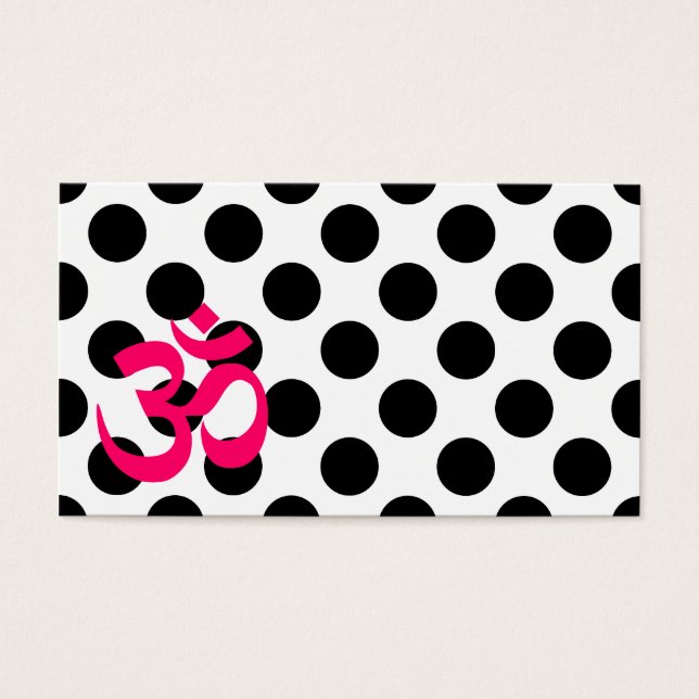 Cartes De Visite Symbole Om à pois blancs (Devant)