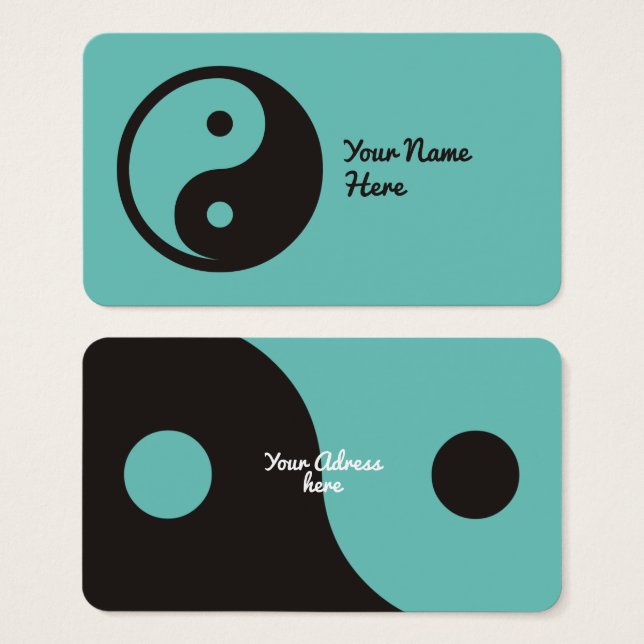 Cartes De Visite Symbole Yin Yang - tatouage solide (Devant & derrière)