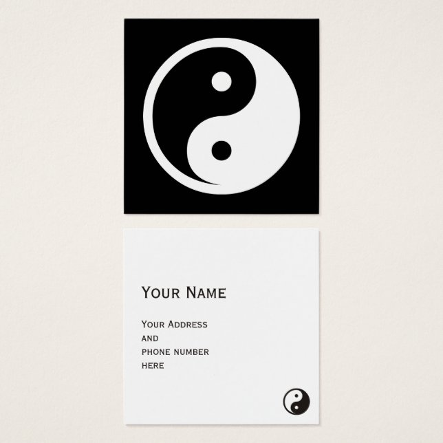 Cartes De Visite Symbole Yin Yang - tatouage solide design 2 (Devant & derrière)