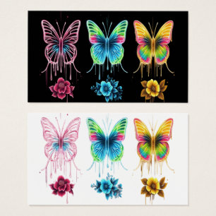 Cartes De Visite Symphonie Whimsical Butterfly : Couleurs vibrantes