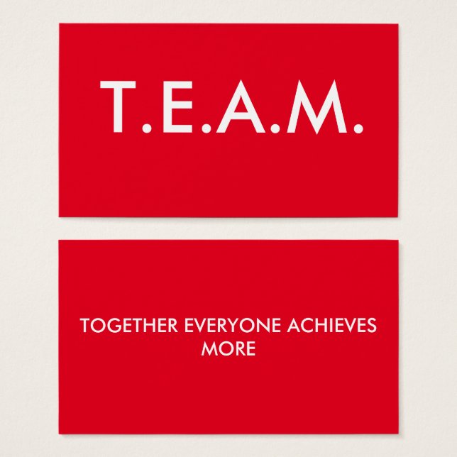 Cartes De Visite T.E.A.M. T-shirt CUTE (Devant & derrière)