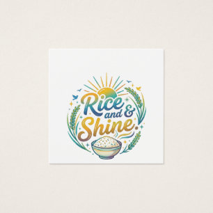 Cartes De Visite T-shirt de petit-déjeuner drôle Rice and Shine