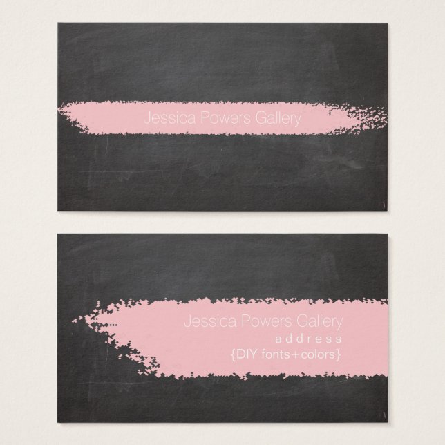 Cartes De Visite Tableau noir PixDezines, Calque rose (Devant & derrière)