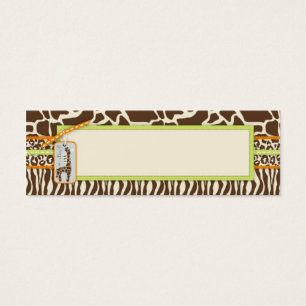Cartes De Visite Tag 2 du cadeau Safari Boy Green Skinny