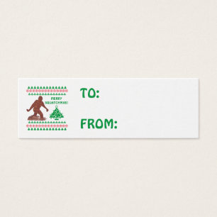 Cartes De Visite Tag cadeau de Noël de Z Bigfoot Walking Sasquatch