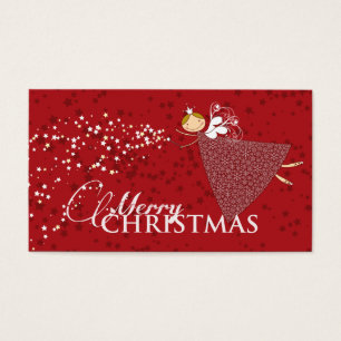 Cartes De Visite Tag cadeau de Noël Fée Whimsical Snowflakes