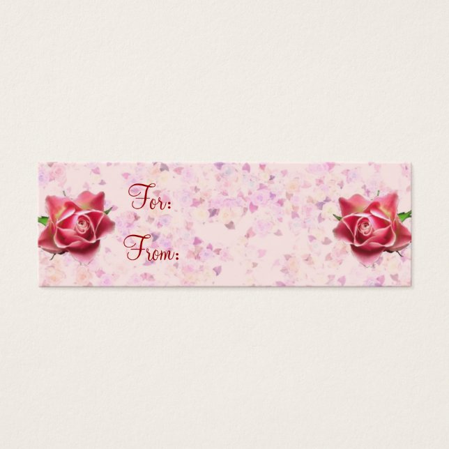 Cartes De Visite Tag cadeau Harmony rose (Devant)