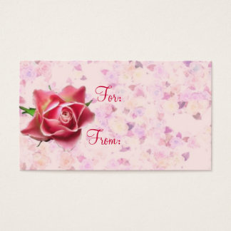 Cartes De Visite Tag cadeau Harmony rose