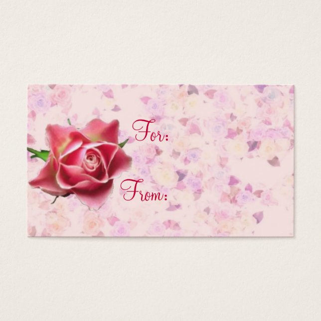 Cartes De Visite Tag cadeau Harmony rose (Devant)