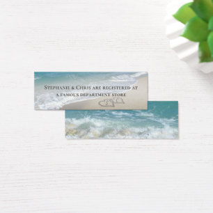 Cartes De Visite Tag Coeurs pittoresques dans le sable Beach Weddin