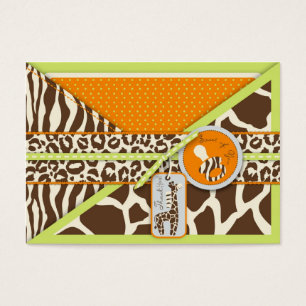 Cartes De Visite Tag de cadeau Safari Boy Green