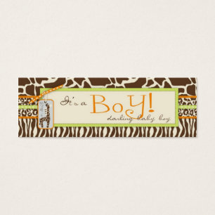 Cartes De Visite Tag de cadeau Safari Boy Green Skinny