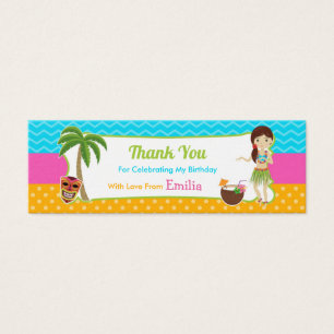 Cartes De Visite Tag de la fête d'anniversaire de Luau Favoriser le