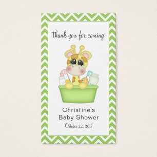 Cartes De Visite Tag de la Girafe dans le Baby shower de bain Favor
