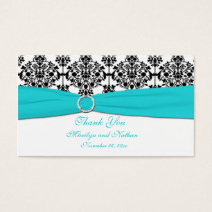 Cartes De Visite Tag de préférence Aqua, White et Black Mariage dam