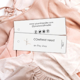 Cartes De Visite Tag de prix du logo commercial minimaliste blanc m