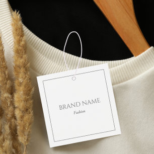 Cartes De Visite Tag de prix moderne élégant en argent et blanc