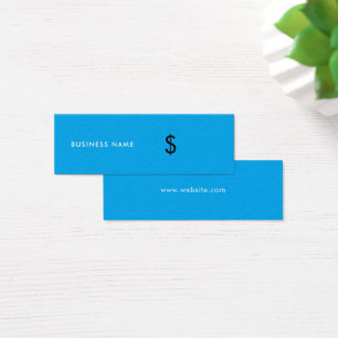 Cartes De Visite Tag de prix moderne élégant Simple Sky Blue White