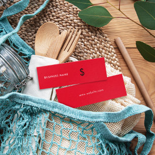 Cartes De Visite Tag de prix rouge simple et brillant