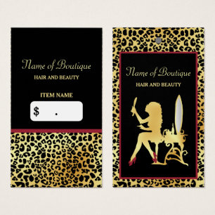 Cartes De Visite Tag Hang de la boutique Empreinte de léopard en or