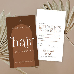 Cartes De Visite Tag Hang des extensions de cheveux Boho Terracotta