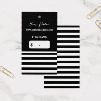 Cartes De Visite Tag Hang du salon de coiffure à rayures blanches n