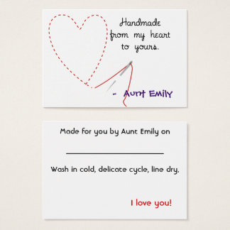 Cartes De Visite Tag Hang Fabriqué à la main avec amour