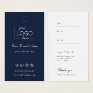 Cartes De Visite Tag Marine Blanc