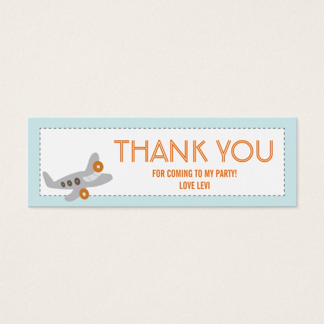 Cartes De Visite Tag Merci avion (Devant)