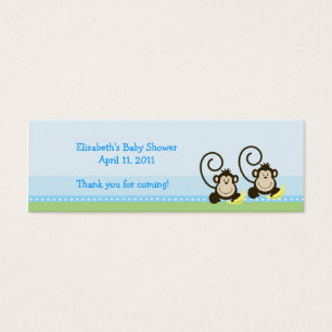 Cartes De Visite Tag Silly Monkeys Twins Douche / Anniversaire Favo