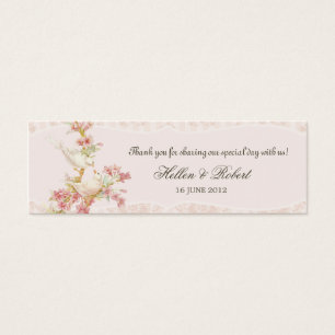 Cartes De Visite Tag vintage Romantique Oiseaux en amour Mariage Fa